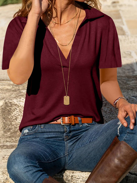 Collared V-neck #ZK2815