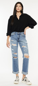 Kan Can Mid Rise Boyfriend Jeans #S309