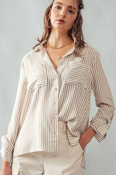 Striped Button Down #UD1035