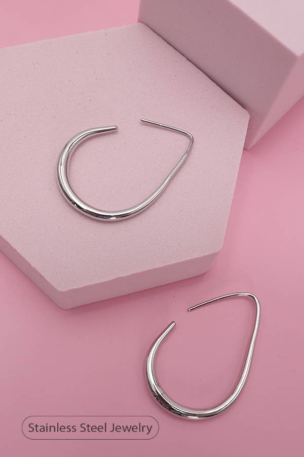 18K STAINLESS STEEL WATERPROOF TARNISH FREE HOOPS | #J01