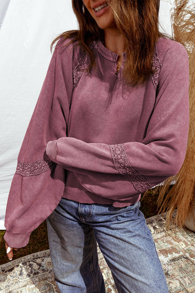 Lace Detail Sweatshirt #LC25319