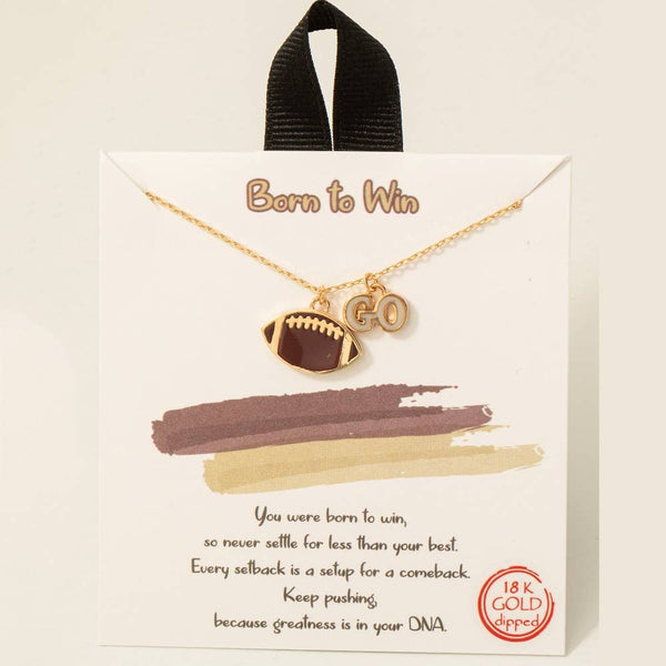 Go Football Pendant Necklace #BJN01738