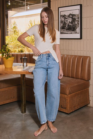 High Rise Barrel Jeans #LV1407