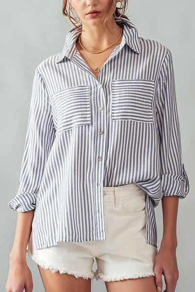 Striped Button Down #UD1035