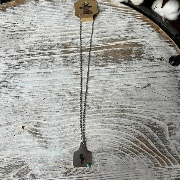 Metal Cow Tag Necklace #CH03