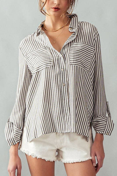 Striped Button Down #UD1035