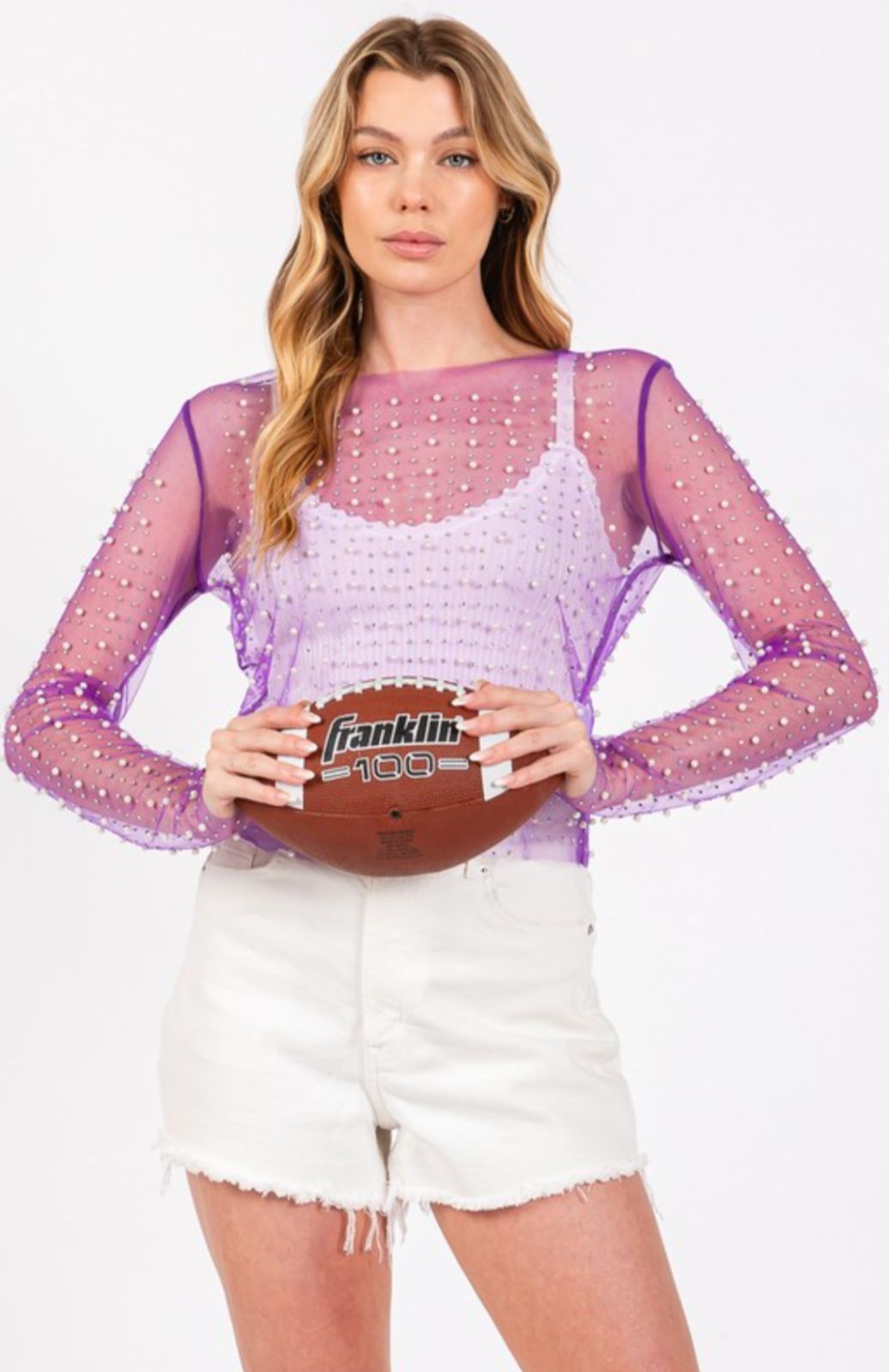 Long Sleeve Rhinestone Top #SNS1671