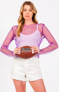 Long Sleeve Rhinestone Top #SNS1671