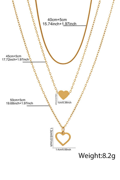 Layered Heart Necklace #P122