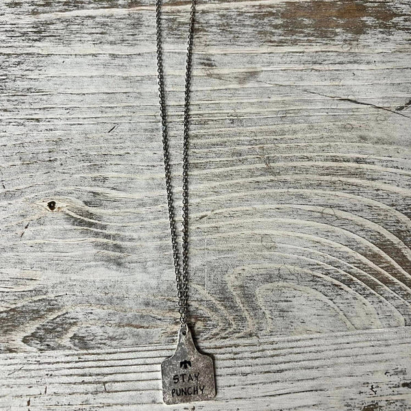 Metal Cow Tag Necklace #CH03