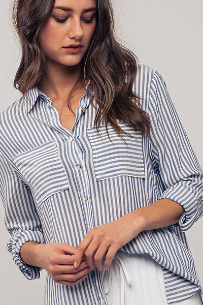 Striped Button Down #UD1035