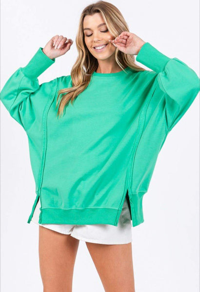 Oversized Washed Terry Sweatshirt #SNS1678