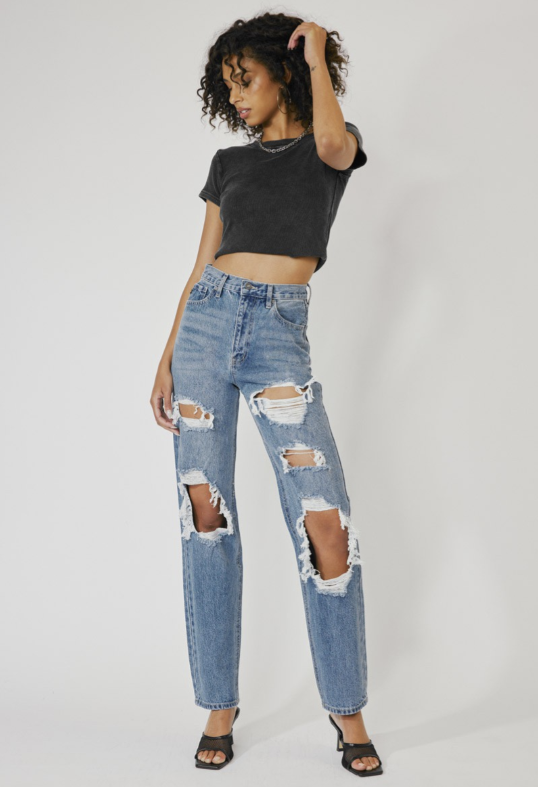Kancan Distressed Boyfriend Fit #S307