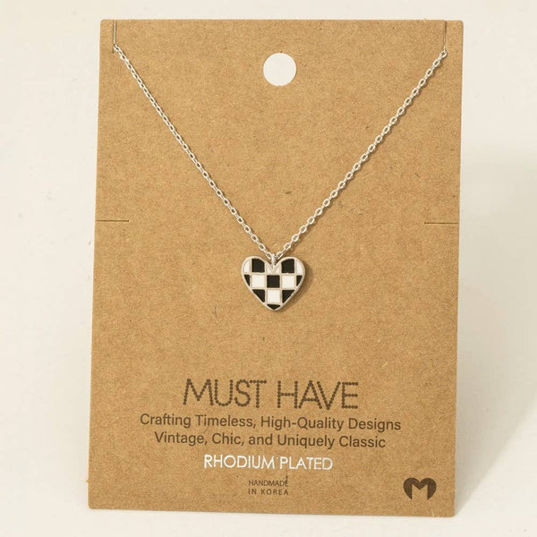 Checkered Heart Necklace #NN8898