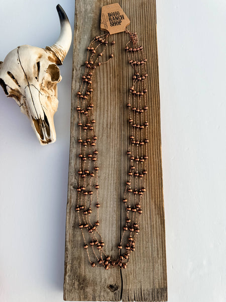 Western Navajo Style Pearl Wire Layered Necklace #BRS05