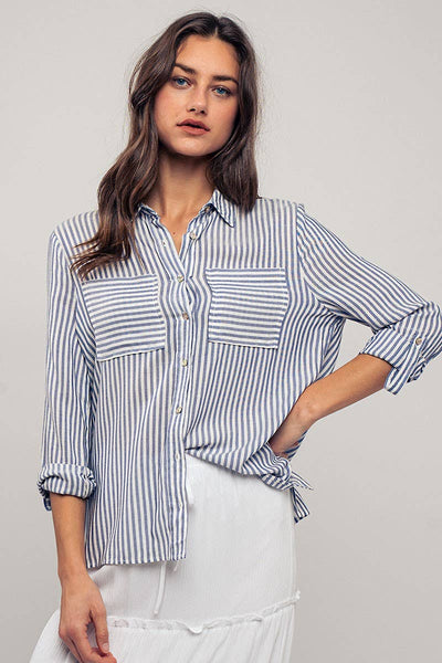 Striped Button Down #UD1035