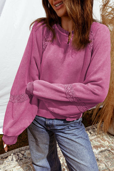 Lace Detail Sweatshirt #LC25319