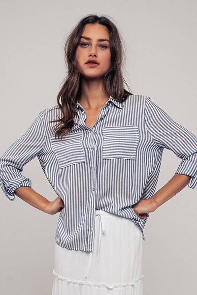 Striped Button Down #UD1035