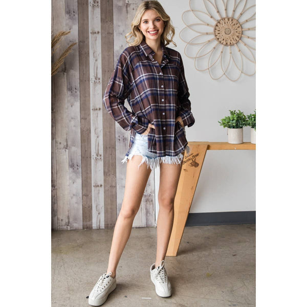 Boyfreind Plaid Shirt #VJ511