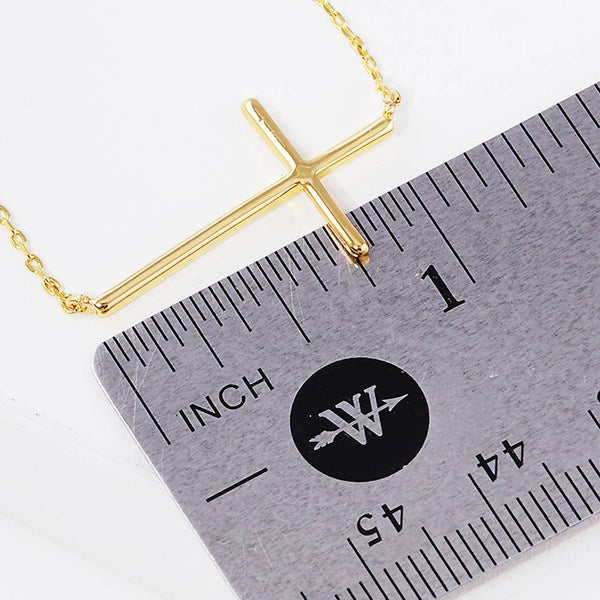 Side Cross Necklace #PN2132
