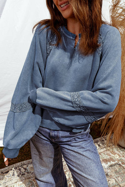 Lace Detail Sweatshirt #LC25319