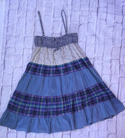 Blue Mix Pattern Summer Dress #S365