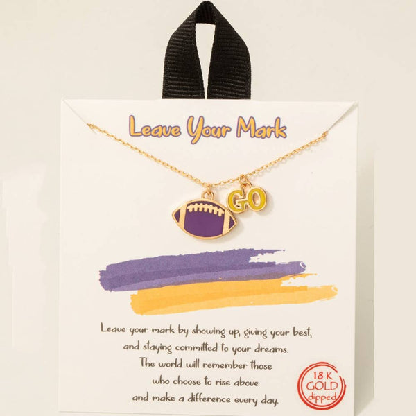 Go Football Pendant Necklace #BJN01738