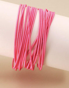 Hot Pink Guitar String Bracelets #Jw137