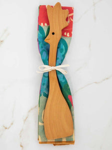 Wooden spoon and towel chick set #NL123