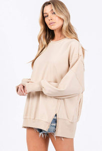 Oversized Washed Terry Sweatshirt #SNS1678