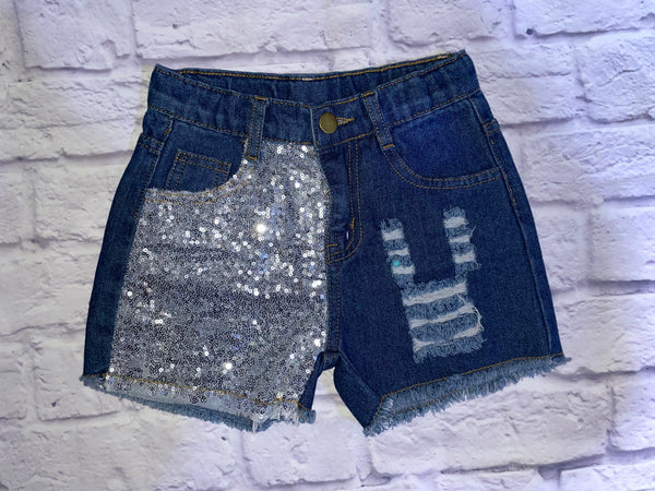 Kids Split Glitter Shorts #K138