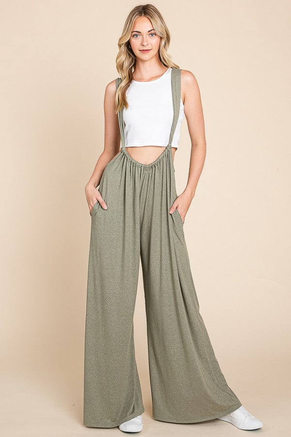 Brushed oversized suspender jumpsuit #S262