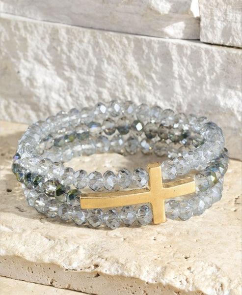 Layered cross bracelet #JW122