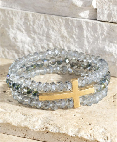 Layered cross bracelet #JW122