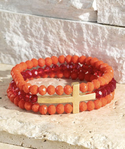 Layered cross bracelet #JW122