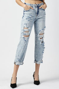 Risen High-Rise Boyfriend Jeans #S391