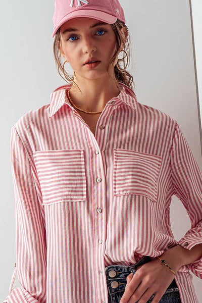 Striped Button Down #UD1035