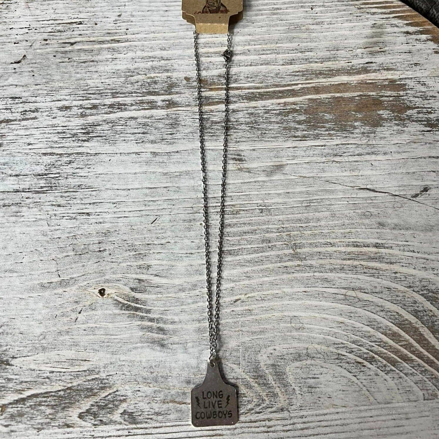 Metal Cow Tag Necklace #CH03