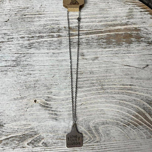 Metal Cow Tag Necklace #CH03