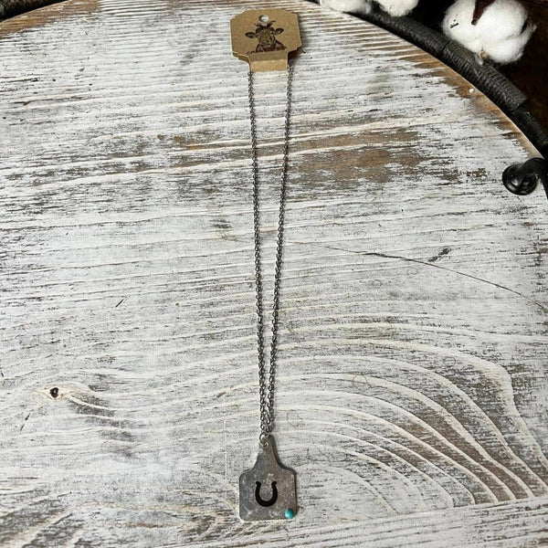 Metal Cow Tag Necklace #CH03