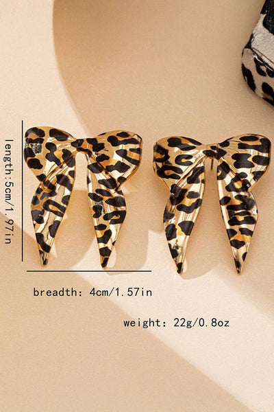 Wild Leopard Print Bow Knot Fashion Plated Earrings #P123