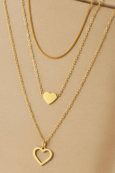 Layered Heart Necklace #P122