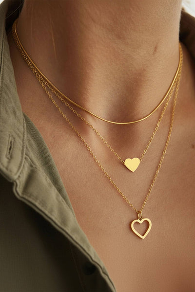 Layered Heart Necklace #P122