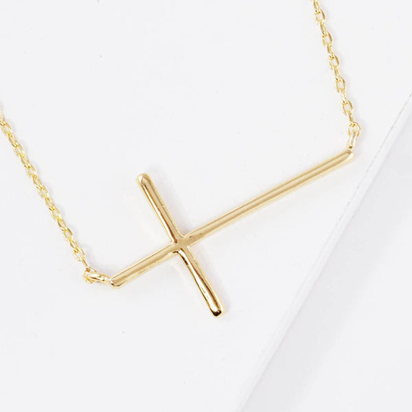 Side Cross Necklace #PN2132