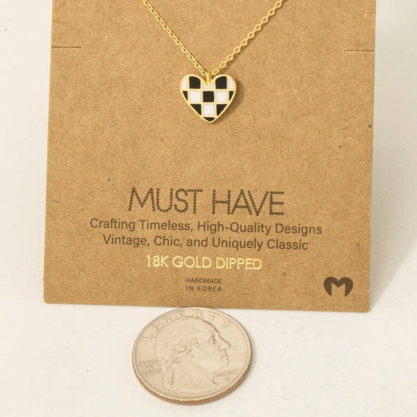 Checkered Heart Necklace #NN8898
