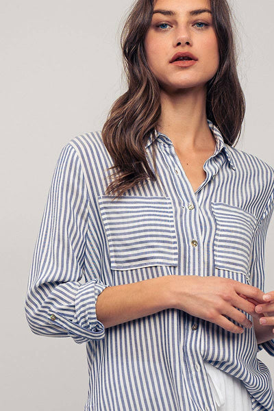 Striped Button Down #UD1035