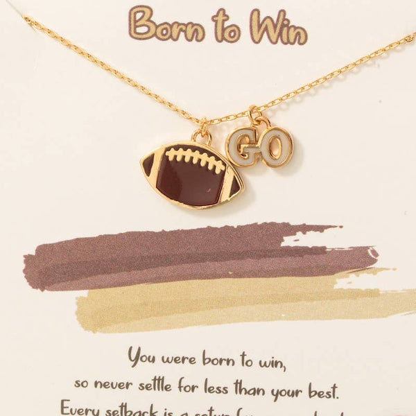 Go Football Pendant Necklace #BJN01738