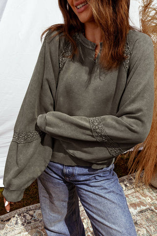 Lace Detail Sweatshirt #LC25319