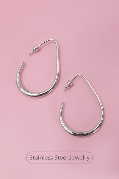 18K STAINLESS STEEL WATERPROOF TARNISH FREE HOOPS | #J01