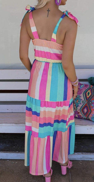 Multi Color Striped Dress #D106